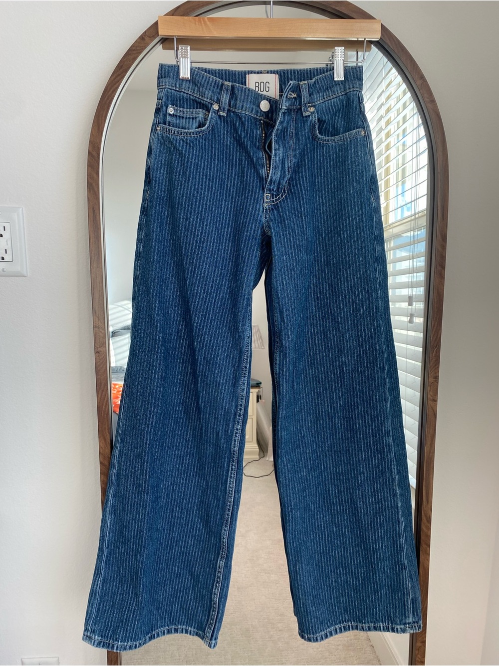 BDG Blue Pinstripe Denim Wide Leg Jeans